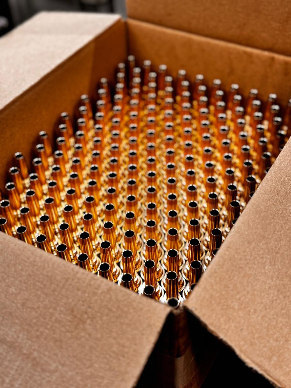 Boxed precision components before shipment